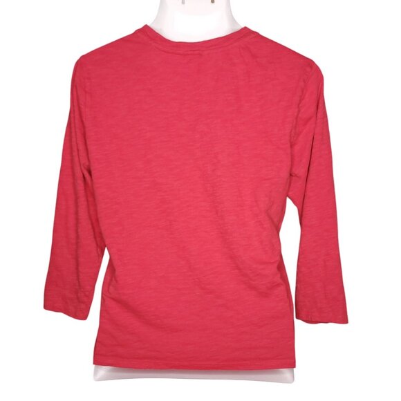 Lucky Brand Womens 3/4 Sleeve Top L Embroidered Floral Cotton Shirt Juniors - Picture 3 of 5